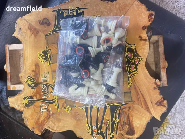 Ръчно изработен шах, маслина, Тунис, снимка 6 - Антикварни и старинни предмети - 47634697