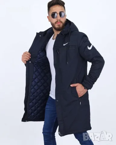 Nike Ново Мъжко Дълго Зимно Яке с Качулка [С-2ХЛ Размер]