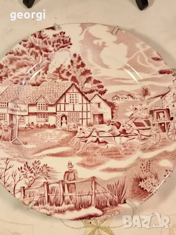 порцеланова чиния за стена с пружинен окачвач  25/4, снимка 4 - Декорация за дома - 50214735