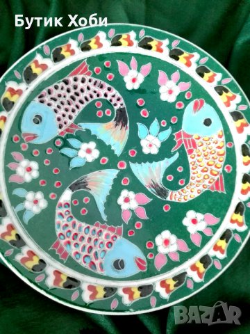 Декоративна керамична чиния, Турция, снимка 5 - Антикварни и старинни предмети - 35952893