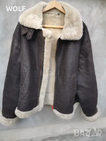 Немско естествена кожа и косъм зимно яке ХХL