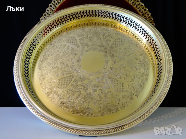 Канадски бронзов поднос Viking Plate,приказен барок , снимка 2 - Антикварни и старинни предмети - 39050987