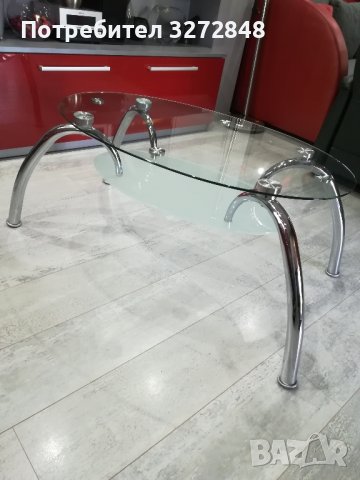 Холна маса /хром и стъкло , снимка 3 - Маси - 42374761