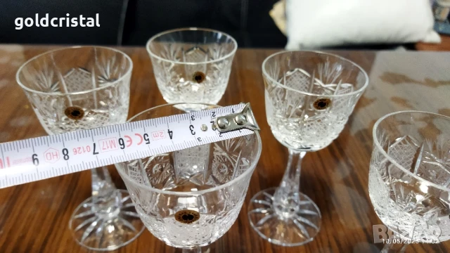 кристални чаши Зорница лукс , снимка 3 - Антикварни и старинни предмети - 50451165