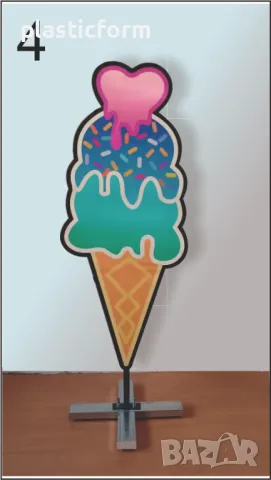Рекламни табели Крем сладолед, домашен сладолед, сладолед различни вкусове, бабъл гофрета,, снимка 5 - Рекламни табели - 49851557