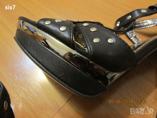 нови страхотни сандали на висок ток с камъни и капси внос от Англия, снимка 5 - Сандали - 51994590