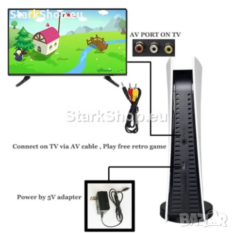 Ретро игра за телевизор с безжични джойстици PS+