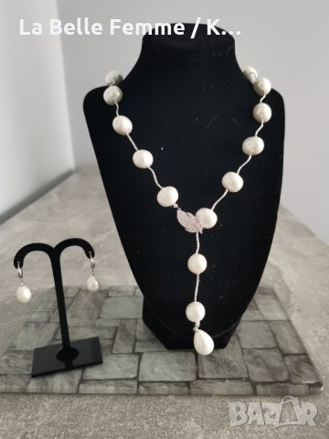 Комплект колие и обеци, снимка 3 - Колиета, медальони, синджири - 35777834