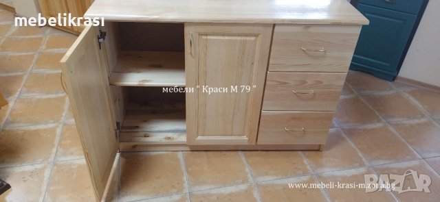 Скрин масив 120 с две врати и три чекмеджета, снимка 3 - Скринове - 40743984