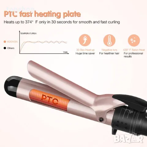 GINTOGE 5 в 1 Маша за коса за къдрене със сменяеми керамични цилиндъри от от 0,6 до 3 см, снимка 3 - Маши за коса - 50302972