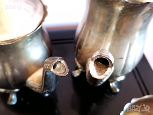 Страхотен Стар Посребрен Сервиз, снимка 11 - Антикварни и старинни предмети - 40199675