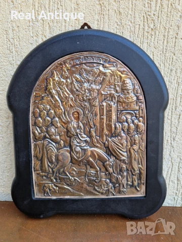 Красива сребърна икона със сертификат и маркировка 