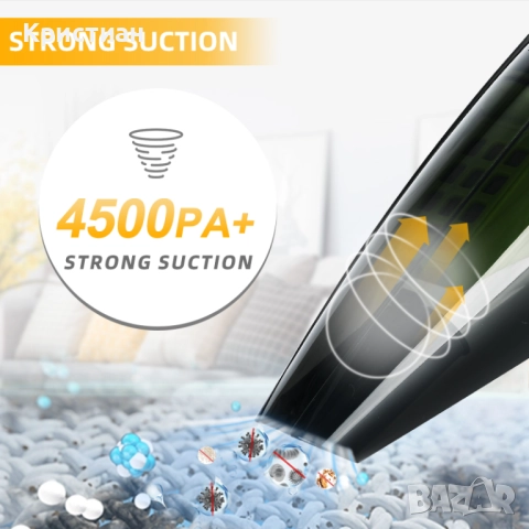 Безжична Авто Прахосмукачка портативна – Cordless Car Vacuum 12V/USB, снимка 2 - Аксесоари и консумативи - 52412694