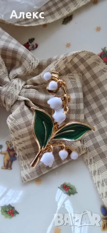 Изящна брошка с емайл–момина сълза., снимка 2 - Други - 53699462