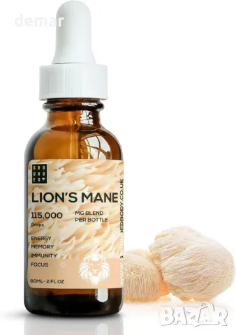 Lions Mane Supplement Добавка от билкови гъби лъвска грива 115 000 mg, 30 порции