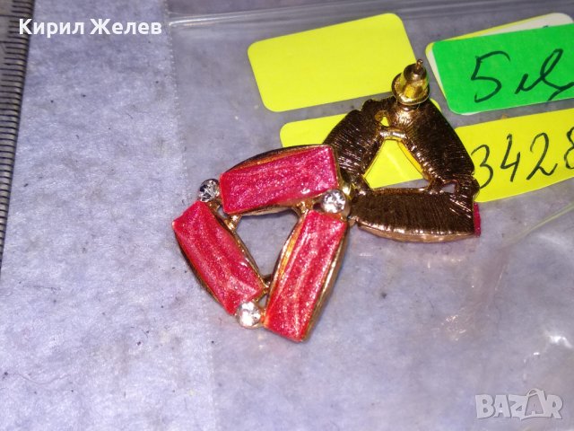 ШАРМАНТНИ ПОЗЛАТЕНИ МЕДНИ МОДНИ АРТ ОБЕЦИ с ИСКРЯЩИ ФАСЕТИРАНИ КРИСТАЛИ 34280, снимка 2 - Обеци - 41483885