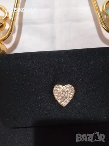 Малка черна чантичка със златна дръжка, снимка 3 - Чанти - 50051219