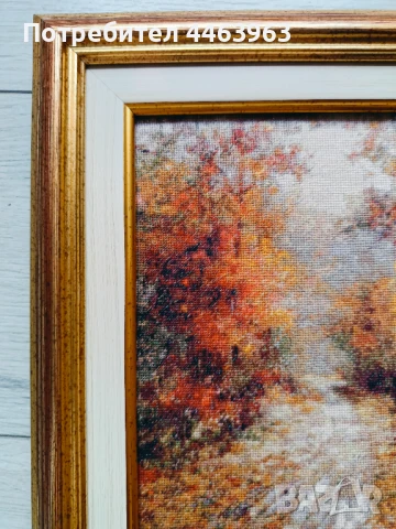 гоблен ,, След дъжда" 16,5/20 см, снимка 4 - Гоблени - 51230540