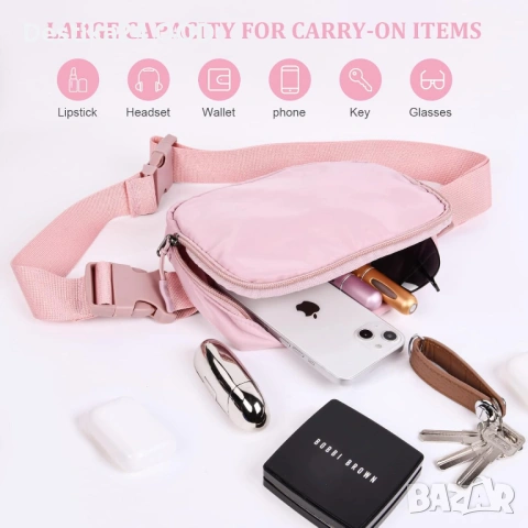 Спортна чантичка за кръста / през рамо – водоустойчива, компактна, снимка 7 - Чанти - 53727297