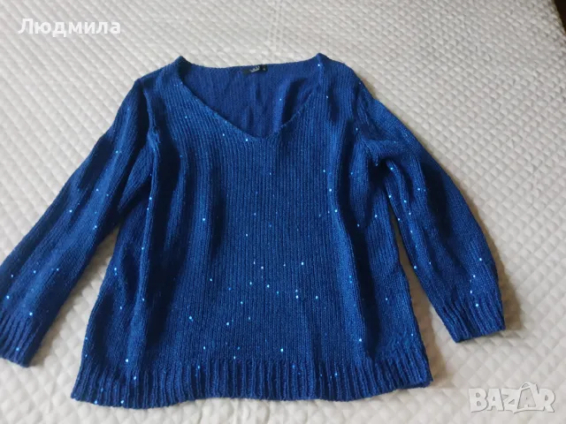 Костюм дамски памук,син цвят с ръчна  бродерия, снимка 8 - Костюми - 48688153