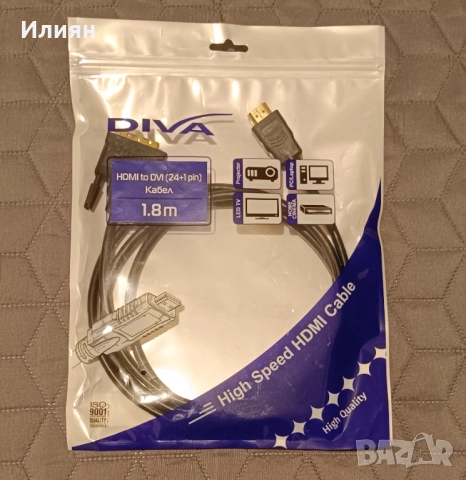 Кабел HDMI към DVI-D, снимка 3 - Кабели и адаптери - 51477741