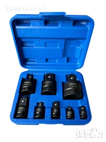 Комплект от 8 части Ударни преходници за гедоре HAWEK, снимка 3 - Гедорета - 49349530