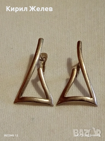 Нежни сребърни обеци майсторска ръчна изработка 27362, снимка 7 - Обеци - 52691925