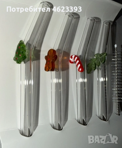 Коледен комплект сламки за многократна употреба, снимка 2 - Декорация за дома - 52480374