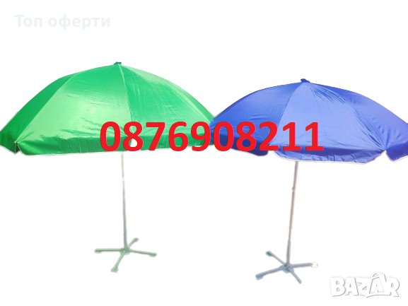 ГРАДИНСКИ ЧАДЪР, кръгъл чадър, плажен чадър, снимка 1 - Градински мебели, декорация  - 41068118