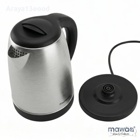 Електрическа кана mawaa® от неръждаема стомана – 2400W, 1.7 литра, снимка 10 - Кани - 53735163