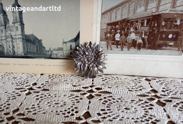 Посребрена брошка на сто години, снимка 4 - Антикварни и старинни предмети - 41002891