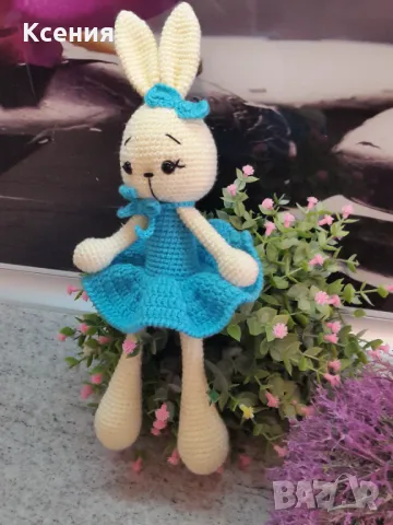 Подаръци за Св. Валентин, Плетена играчка Зайче-балерина, ръчно изработени,прекрасен подарък, снимка 5 - Романтични подаръци - 48067351