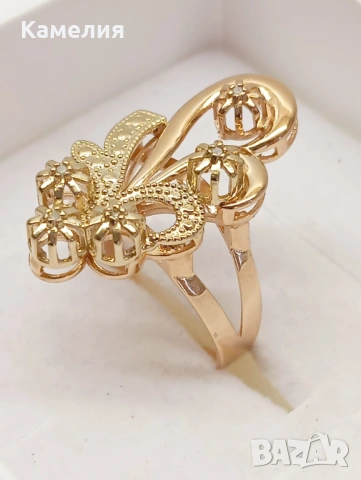 Златен пръстен , снимка 3 - Пръстени - 53607411