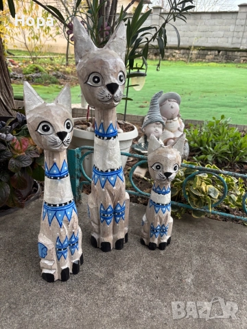 Котки от дърво , снимка 4 - Декорация за дома - 41018144