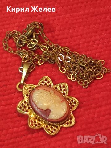 СТАРИННА КАМЕЯ МЕДАЛЬОН БИЖУ 30-те ГОДИНИ БРОНЗ ПОЗЛАТА 7115, снимка 18 - Колиета, медальони, синджири - 30695791