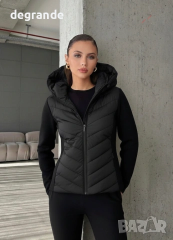 Дамско късо яке в Кафяво Черно и Бяло