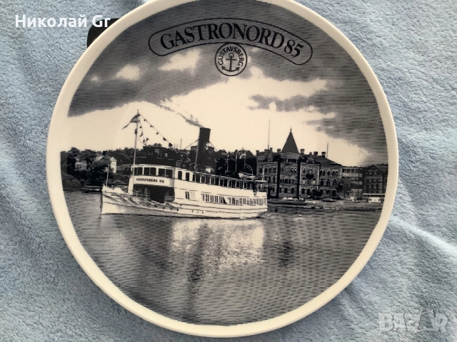 Стенна чиния порцелан   Швеция 1985 години диаметър 24’5 см, снимка 2 - Други ценни предмети - 51531659