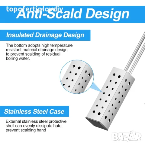 Бързовар /нагревател за вода Immersion 2500W Water Heater with 304, снимка 5 - Кани - 49673684