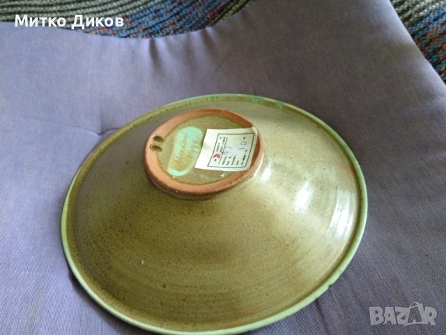 Чиния за стена от соца на задруга МНХЗ София ръчна изработка-подписана-стара цена тогава-10лв-фи 217, снимка 4 - Декорация за дома - 40487422