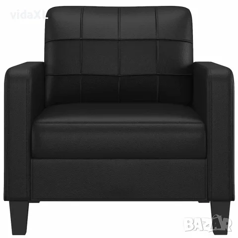 vidaXL Кресло, черно, 60 см, изкуствена кожа, снимка 3 - Дивани и мека мебел - 56147309