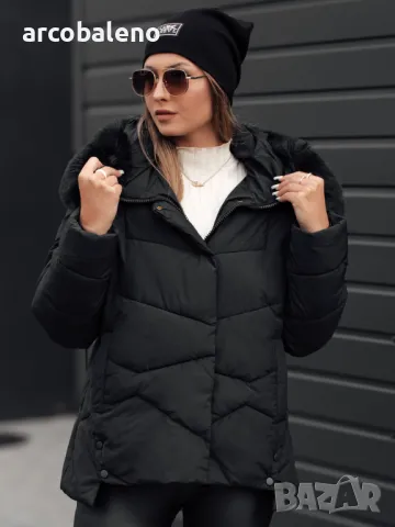 FIXMIX Дамско ватирано зимно яке с качулка, 3цвята , снимка 7 - Якета - 48525592