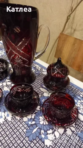 Кристален сервиз червен кристал , снимка 13 - Сервизи - 53638581