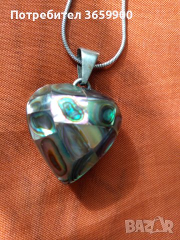 Дамско колие с камъни, сребърно,сърце, снимка 2 - Колиета, медальони, синджири - 42662476