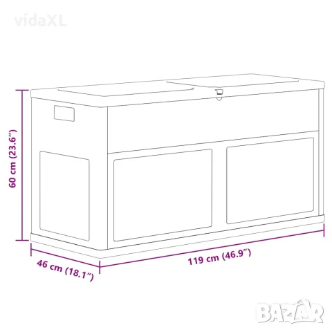 vidaXL Градинска кутия за съхранение, 320 л, черна, снимка 7 - Ракли - 56147592