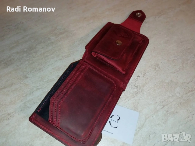 Ръчно изработен мъжки кожен портфейл , снимка 2 - Портфейли, портмонета - 53118207