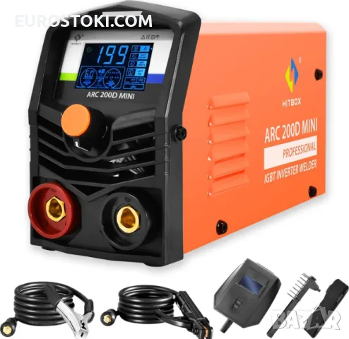 Заваръчен апарат Hitbox ARC 200D MINI, LCD дисплей, 240V, технология Synergy, преносим