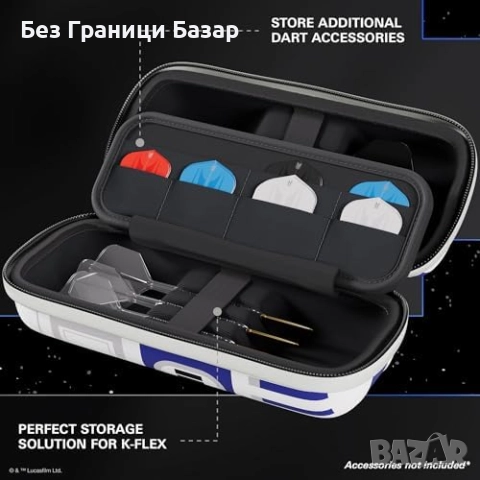 Нов Star Wars R2-D2 калъф за 6 дартса Swiss Point твърд протектор кейс, снимка 4 - Други спортове - 52741756