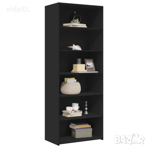 vidaXL Висок шкаф, черен, 70x41x185 см, инженерно дърво, снимка 3 - Бюфети - 56146902