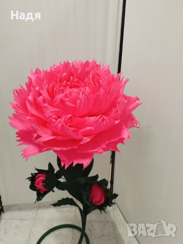 Огромно цвете от креп хартия за украса,фотосесия,подарък, снимка 5 - Декорация - 53033625