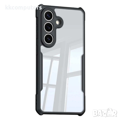 XUNDD Прозрачен Калъф за Samsung S26+ - TPU+Акрил, Airbag, 0.8mm ръбове, Черен, Протектор